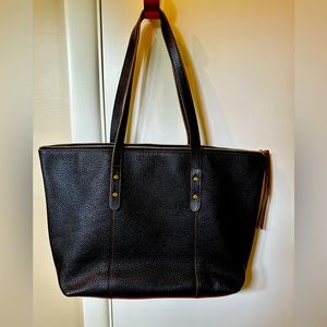 Fossil Black Leather Tote